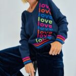 Pull Col V imprimé "LOVE"