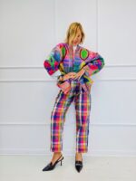 Veste Oversize à Carreaux brodée – Image 2