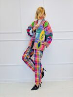 Veste Oversize à Carreaux brodée