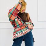 Veste à Carreaux Brodée – Esprit bohème chic