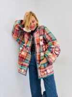 Veste à Carreaux Brodée – Esprit bohème chic – Image 3