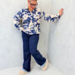 Chemisier grande taille imprimé tacheté marron & beige