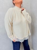 Pull col montant avec dentelle – Grande Taille – Image 5