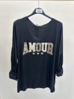 Pull “Amour” à message texturé – Image 3
