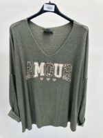 Pull “Amour” à message texturé – Image 2