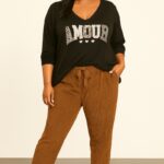 Pull “Amour” à message texturé