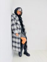 Manteau Long à Carreaux