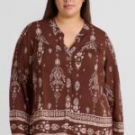 Blouse imprimée bohème grande taille