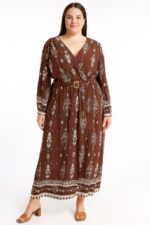 Robe longue imprimée bohème grande taille
