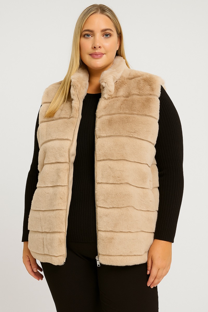 05112025-001 Gilet Fausse fourrure Taille 40 au 48 – Image 1