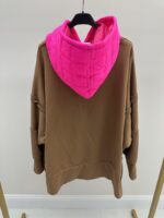 Sweat oversize à capuche matelassée rose fluo – Style urbain chic grande taille – Image 3