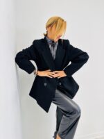 Veste Laine à Carreaux et Unie – Image 12