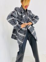 Veste Laine à Carreaux et Unie – Image 9