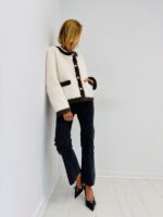 Veste Fausse Fourrure Bicolore avec Poches Contrastées – Image 3