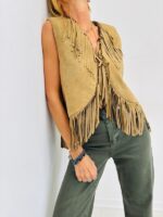 Gilet en Suédine à Franges