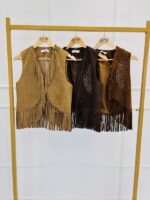 Gilet en Suédine à Franges – Image 2