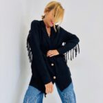 Veste Blazer Maille avec Franges
