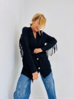Veste Blazer Maille avec Franges