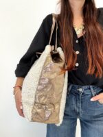 Sac Cabas effet Moumoute et Simili métallisé – Image 4