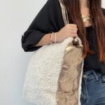 Sac Cabas effet Moumoute et Simili métallisé