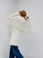 Veste Blazer Maille avec Franges – Image 4