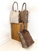 Sac Cabas effet Moumoute et Simili métallisé – Image 2