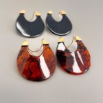 Boucles d’oreilles Résine effet Marbré