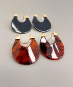 Boucles d’oreilles Résine effet Marbré