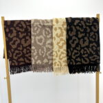 Écharpe Léopard à Franges Viscose Laine