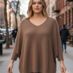 Pull oversize noir col V – Collection Grande Taille