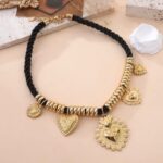 Collier Pendentifs Cœurs dorés