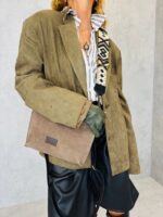 Sac en cuir suédé avec doublure moumoute. – Image 3