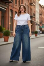Jean large taille haute – Coupe moderne et confort parfait (grande taille)