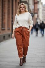 Pantalon coton stretch à taille élastique – Image 2