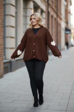 Gilet grande taille avec cœurs – Style cosy & tendance – Image 3