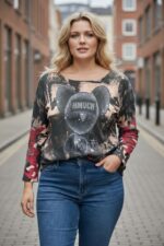 Pull imprimé ours glitter – Coupe confortable & style urbain chic