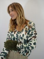 Pull Léopard Kaki – Maille Douce & Look Tendance Automne/Hiver