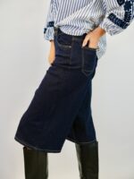 Bermuda Denim Évasé – Élégance Casual & Ligne Structurée