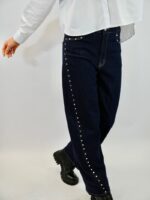 Jean Droit BAGGY à Clous Latéraux – Ligne Moderne & Détail Tendance