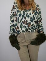 Pull Léopard Kaki – Maille Douce & Look Tendance Automne/Hiver – Image 2