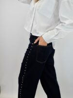 Jean Droit BAGGY à Clous Latéraux – Ligne Moderne & Détail Tendance – Image 3