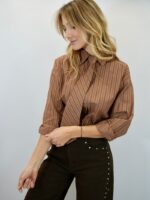 Chemise Rayée avec Cravate Intégrée – Élégance Mode & Esprit Couture – Image 3