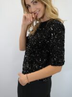 Top Scintillant à Sequins doublé – Élégance festive et allure moderne