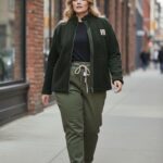 Veste polaire zippée + Pantalon jogging kaki – Confort premium & style urbain grande taille