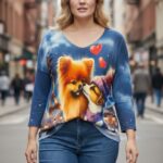 Pull imprimé chiens amoureux – Douceur, couleur & esprit romantique
