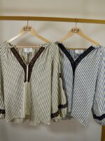 Blouse Rayée Brodée – Élégance Artisanale & Style Bohème Chic – Image 7