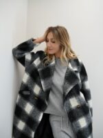 Manteau Long à Carreaux Laine – Chaleur, Style & Silhouette Élégante – Image 3