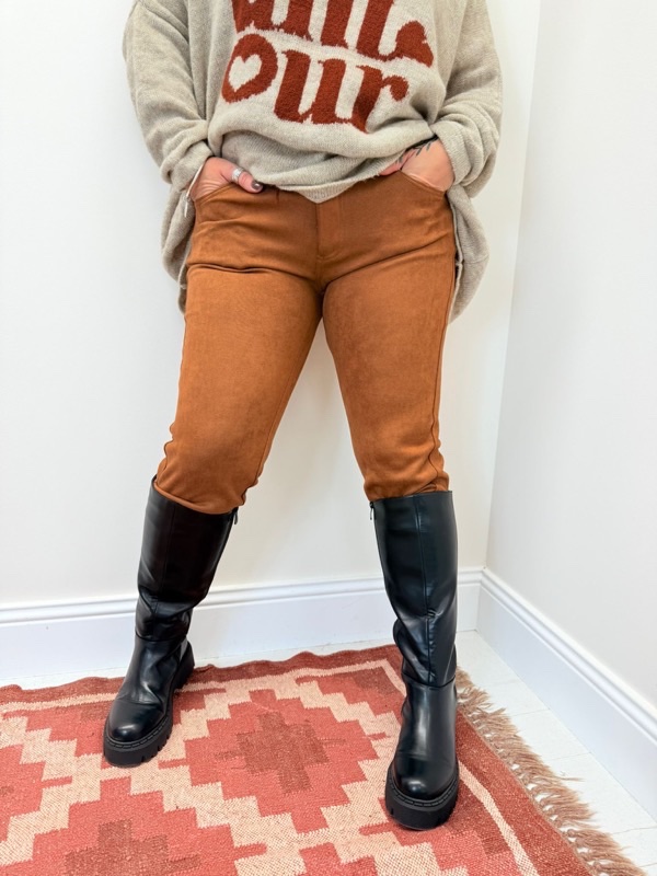 14102025-007 Pantalon suédine effet velours – Image 1