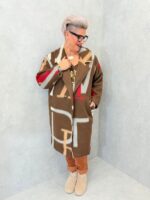 Manteau graphique en laine bouillie grande taille – Image 2