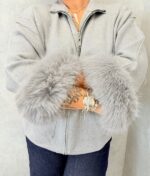 🔸 Veste zippée manches  fourrure  synthétique – Image 5